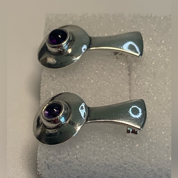 Silpada - Shube Vintage Petite Rare Sterling Silver & Amethyst Post Earrings - Picture 8 of 16